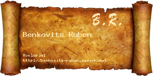 Benkovits Ruben névjegykártya